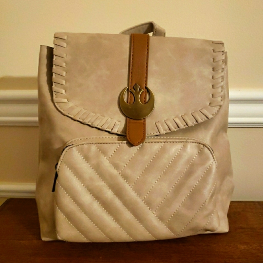 Star Wars Beige and Brown Faux Leather Backpack with Rebel Emblem